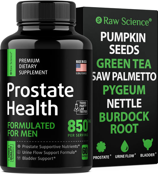 Prostate Support Supplement For Mens Health DHT Blocker Urinary Tract Overactive Bladder Support & Prostate Health Saw Palmetto Lycopene Pygeum Pumpkin Seed Extract Beta Sitosterol 60 Caps